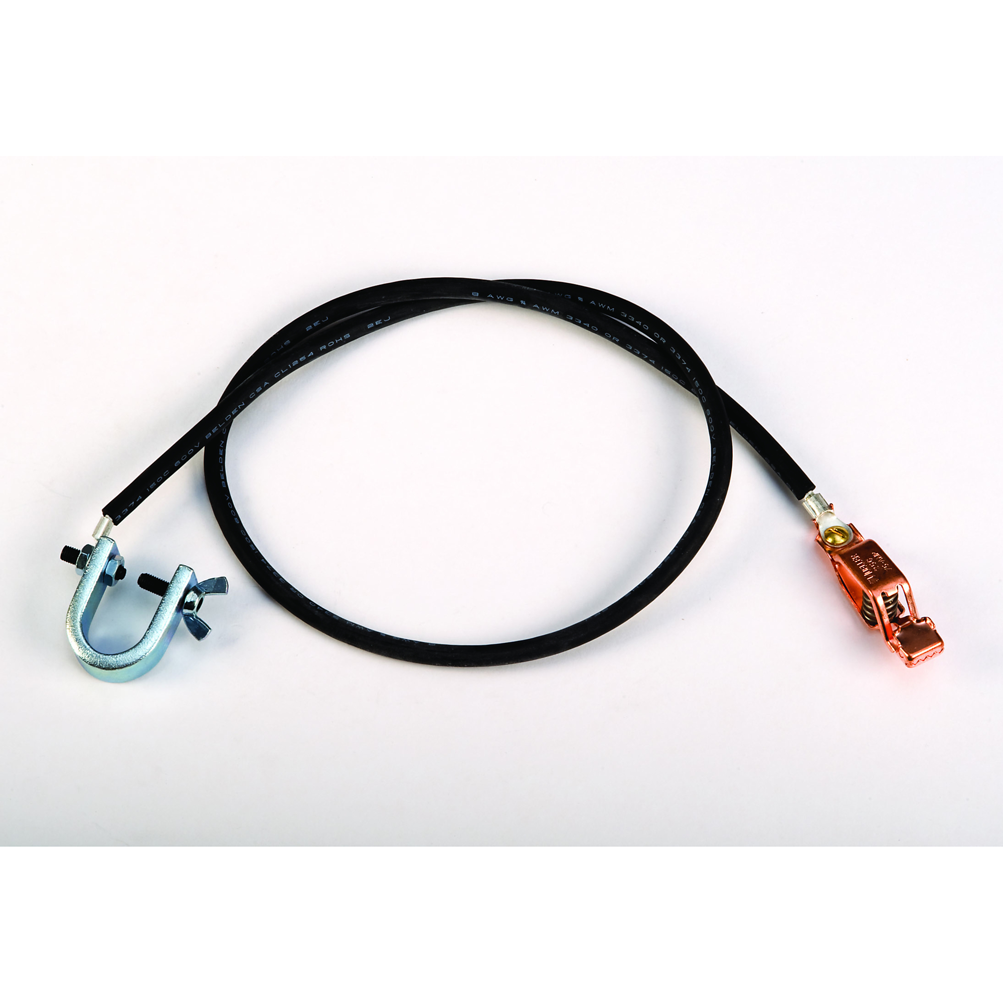 Justrite Antistatic Insulated Wire for Bonding/Grounding — 3ft., 5/8in. C Clamp and Alligator Clip, Model# 08505